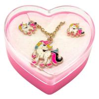 Дитячий набір прикрас: кулон+сережки (поні рожеві) MIC 4358-A/13