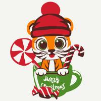 Картина по номерам Смугастик з солодощами 20x20 см. Brushme MBS002