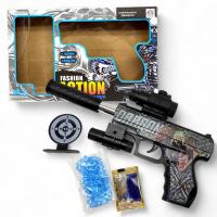 Пістолет стріляє орбізами (глушник, лазерна указака, 2 види знаряддя, мішень) (ВИД 1) MIC HY108-1WB