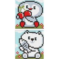 Набір з алмазною мозаїкою на магнітній основі Пінгвін та ведмежатко 9x9 см Ідейка AMG1092