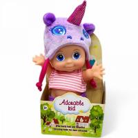 Лялька-пупс в шапочці (висота - 13 см) фіолетовий MIC 10B-605