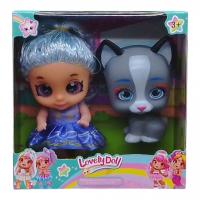 Лялька з песиком Lovely Doll (блакитна) MIC 210B