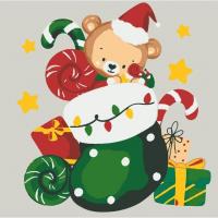 Картина по номерах зі світлодіодною підсвіткою Святкова панчоха 25x25 см Riviera Blanca ГР1-003