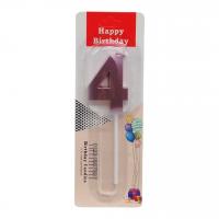 Свічка для торта Цифра 4 металік, фіолетова MIC TL-1056-4