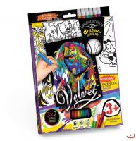 Набір креативної творчості Оксамитова розфарбування фломастерами VELVET Dankotoys VLV-01-07