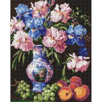 Алмазна мозаїка Краса ірисів 40х50 см Ідейка AMO8123