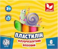 Пластилін флуоресцентний 6 кольорів школярик 83811906-UA