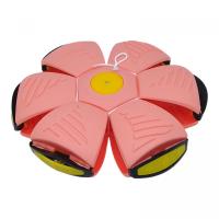 Мʼяч-трансформер зі світлом Flat Ball Disc: Мʼячик-фризбі, персик MIC C67962