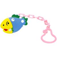 Кліпса для пустушки з ланцюжком Рибка (рожевий) MiC РК 211