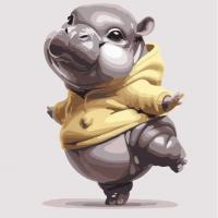 Картина за номерами Бегемотик танцівник 30х30 см Art Story AS2266