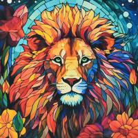 Алмазна мозаїка (не повна викладка) Вітражна могутність 30х30 см Strateg DEEX16299