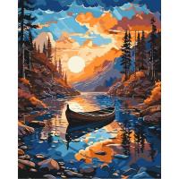 Картина по номерах Човен на заході сонця 40х50 см Origami LW3327