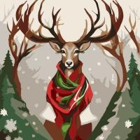 Картина за номерами на ДВП Олень 30х30 см Art Story AS2022