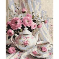 Алмазна мозаїка Ароматний чай і квіти 40х50 см Origami OD3506