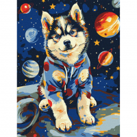 Картина за номерами "Космічний хаскі" Ідейка KHO6645 30х40 см