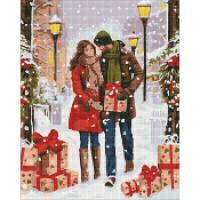Алмазна мозаїка Обмін подарунками, (40х50 см) Ідейка AMO7824