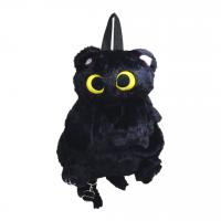 Мʼякий рюкзак Котик, висота 33 см, (чорний) MIC M18289