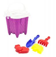 Дитячий пісочний набір Вежа рожевий Bamsic 1264