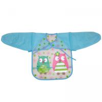 Слюнявчик із рукавами Сови, блакитний Mega Zayka №0610