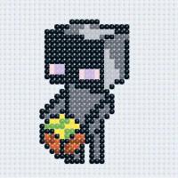 Алмазна мозаїка (міні) Майнкрафт (Minecraft) Ендермен, 10х10 см Origami ODM5103