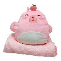 Мʼяка іграшка Капібара з пледом 26 см (Рожева) MIC M18745