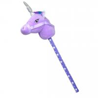 Єдиноріг на паличці мʼякий, 70 см, зі звуком (бузковий) MIC C64277