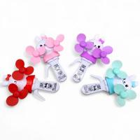 Ручний подвійний вентилятор Зайчики 18 см (мікс видів) MIC KA-23-2014