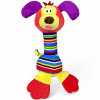 Мʼяка іграшка-брязкальце з дзвіночком, собачка Happy monkey №1216