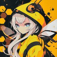 Алмазна мозаїка Аніме-бджола 30х30 см Strateg HEE16307