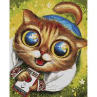 Алмазна мозаїка Котик з ППО , 40х50 см Brushme DBS1123