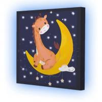 Картина по номерах  з гірляндою Жираф на місяці, 25x25 см Riviera Blanca ГР1-020