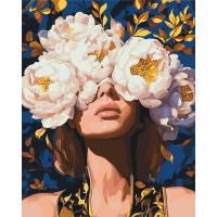 Картина по номерах Дівчина в квітах 40х50 см Origami LW30350