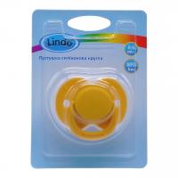 Пустушка силіконова кругла 0-6 місяців, жовта Lindo А 31/0-6