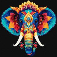 Картина за номерами "Загадковий слон" KHO5179, 30х30 см