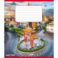 Зошит учнівський "Панорама міста" 012-510201C-5 в косу лінію, 12 аркушів