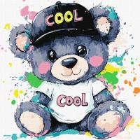 Картина за номерами - Крутий ведмедик 40х40 см. Ideyka KHO6807