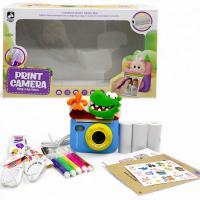 Фотоапарат-термопринтер Print Camera: Динозавр, чорно-білий друк, з фломастерами, 3 рулони паперу Sindeer Toys M12D