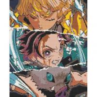 Алмазна мозаїка Аніме. Клинок що розсікає демонів 40х50 см Origami OD3409