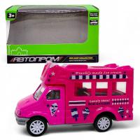 МАШИНА АВТОПРОМ (металева кабіна) ФУРГОН З МОРОЗИВОМ (РОЖЕВИЙ) Автопром AP7444