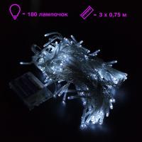 Гірлянда-штора, 300х75 см, 180 лампочок (біле світло) MIC C61481