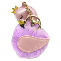 Брелок-пухнастик Фламінго фіолетовий, 10 см MIC 022