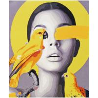 Картина за номерами Дівчина з папугами Оптифрост 0521