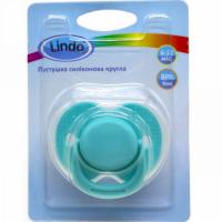 Пустушка силіконова, кругла (бірюзова) Lindo А 31/6-12