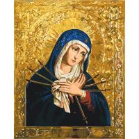 Картина по номерах з фарбами металік Ікона Божої Матері 40х50 см Origami LW3434