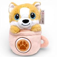 Мʼяка іграшка Собачка в чашці 25 см (СВІТЛО-КОРИЧНЕВА) MIC QD2403