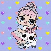 Картина за номерами з фарбами металік L.O.L. Surprise! TroopSurprise Crystal Queen With Crystal Bunny 40х40 см Ідейка KHO6289