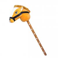 Коник на паличці мʼякий, 70 см, зі звуком (світло-коричневий) MIC C64277