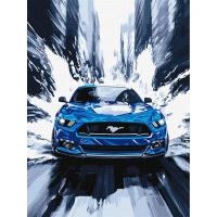 Набір для розпису по номерах Синій мустанг 30х40см Ідейка KHO5159