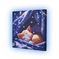 Картина по номерах з підсвіткою Кицюня 25х25 см Riviera Blanca ГР1-015