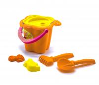 Відро з пісочним набором Сонечко (помаранчеве) Максимус 5047